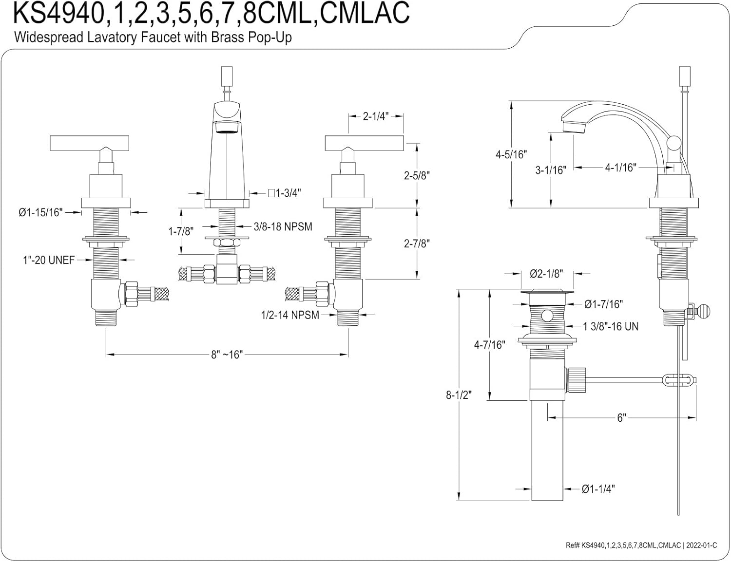 🔥 Hоt Dеаlѕ Kingston Brass KS4942CML Concord Mini Widespread Lavatory Faucet, Polished Brass