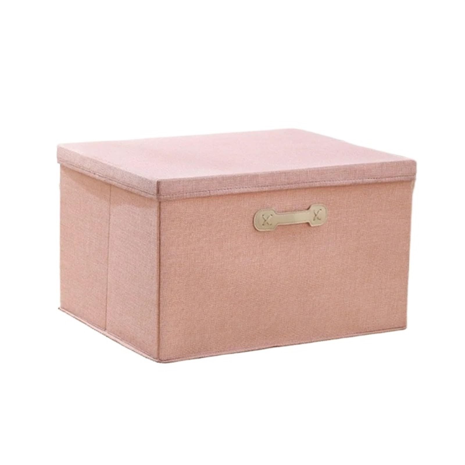 CGUOHU Linen Folding Storage Box With Lid Closet Drawer Clothes Sundries Quilts Organizer Laundry Basket For Wardrobe Storage(Pink,30L(40 30 25cm))