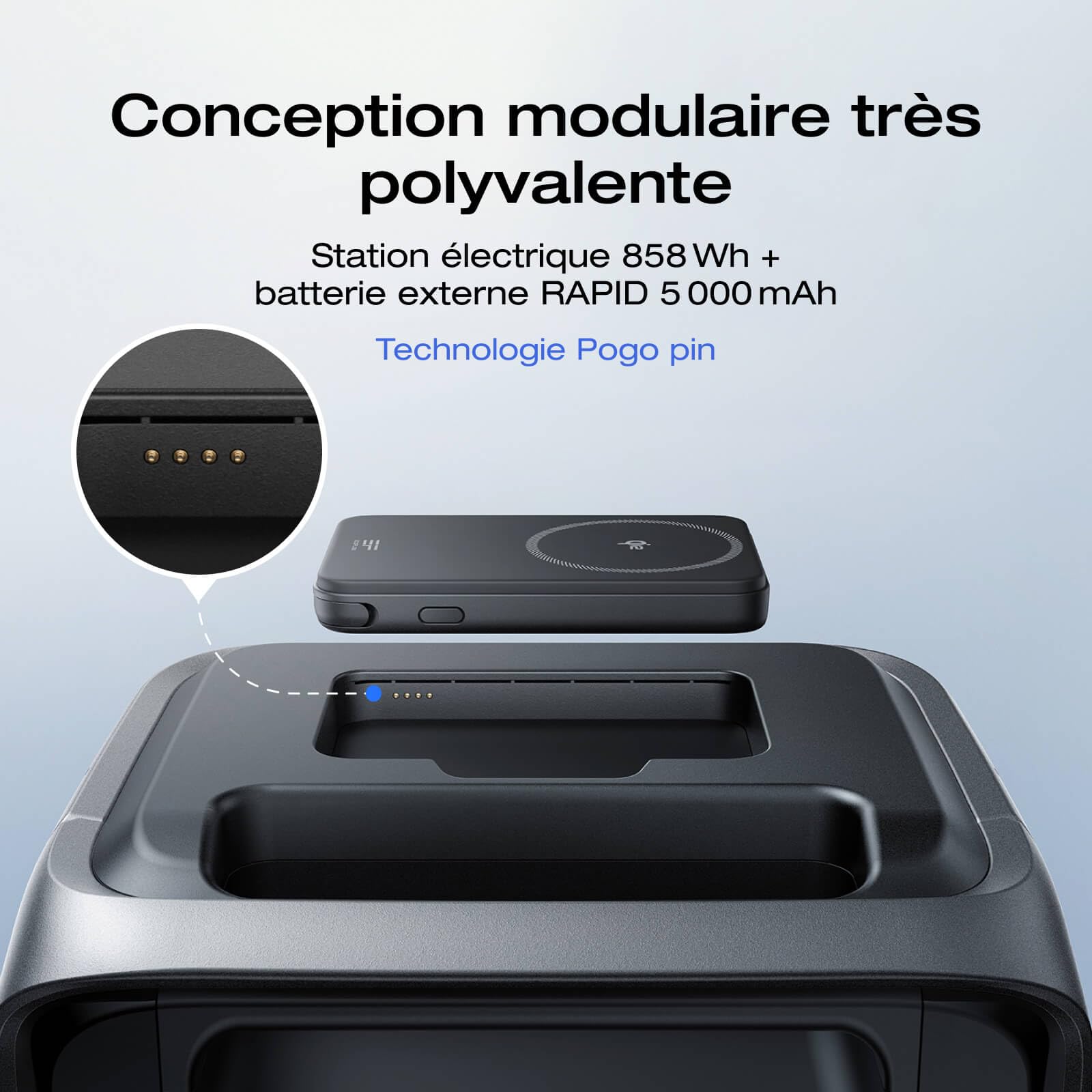Station électrique portable EF ECOFLOW RIVER 3 Max Plus sans fil et batterie externe 5000 mAh, batterie LFP 858 Wh, jusqu'à 1200 W de sortie, générateur solaire pour camping et camping-car