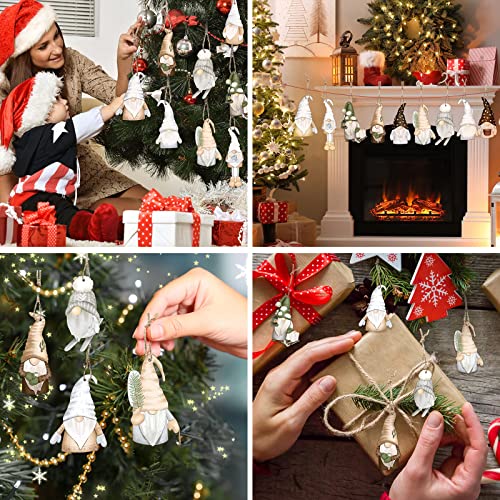 20 Pieces Christmas Wooden Gnome Ornaments Christmas Wood Gnome Decors Christmas Leprechaun Gnome Hanging Sign Gnome Ornaments Pendants With Ropes For Christmas Tree Home Decor #TOP6
