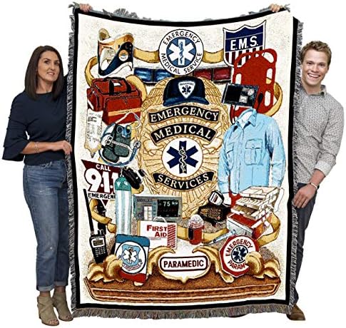 Pure Country WeaversEMS - First Responders Blanket - Gift Tapestry Throw Woven from Cotton - Made in The USA (72x54)