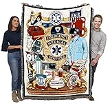 Pure Country Weavers EMS - First Responders Blanket - Gift Tapestry Throw Woven from Cotton - Made in The USA (72x54)