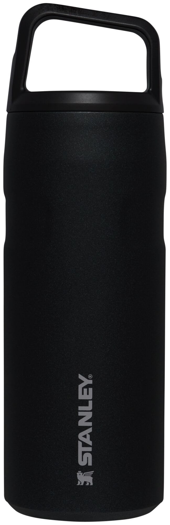 Stanley IceFlow Cap & Carry Water Bottle 16 oz | Wide Mouth Twist Lid | Lightweight and Leakproof for Travel & Sports | Insulated Stainless Steel | BPA-Free | Black Glimmer