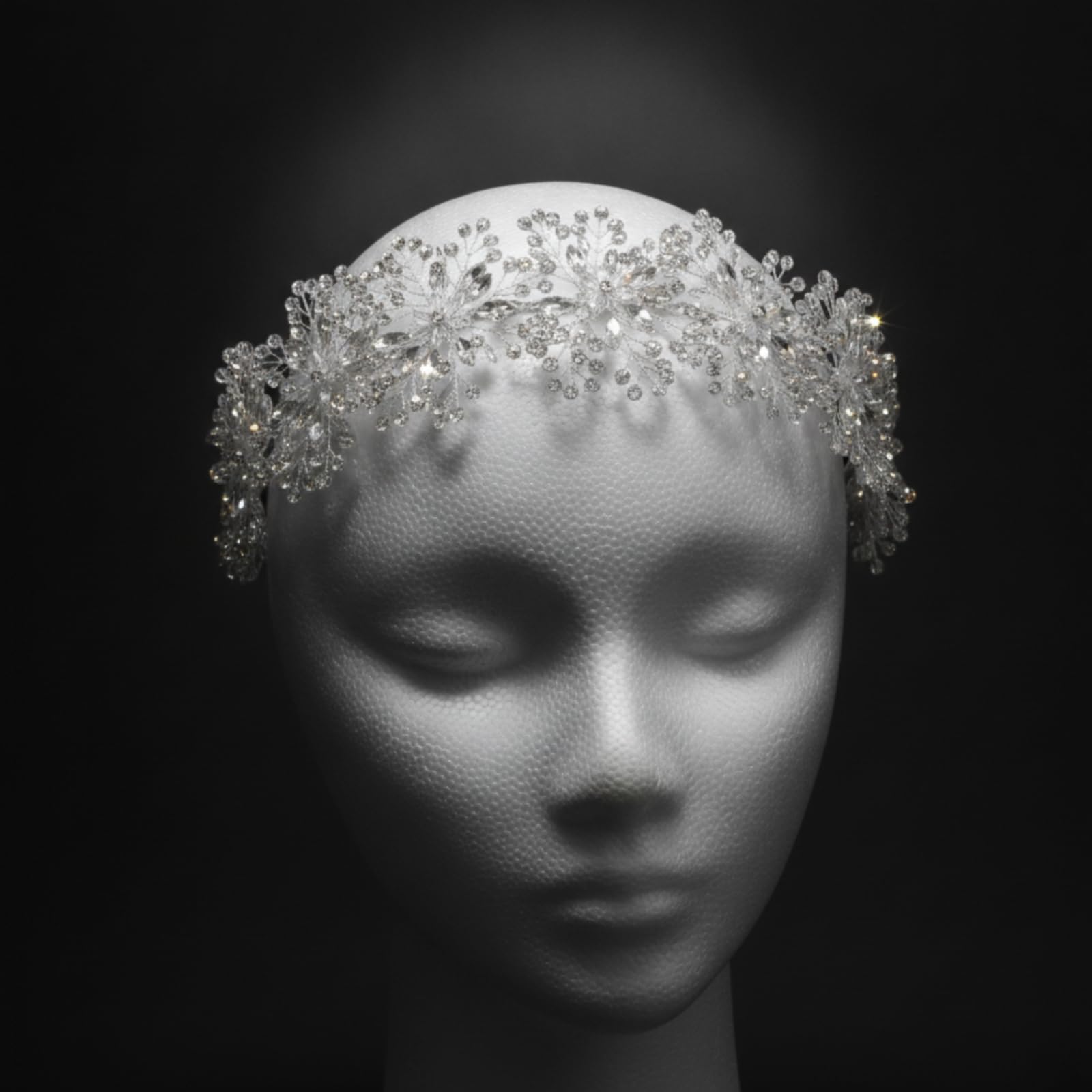 Almencla Women Wedding Hairband Braut Haarreif Haarband Haarschmuck Haarrebe mit Funkelnden Strasssteinen Und Zartem Draht für Hochzeit Braut Brautjungfern Fotoshooting Abendfeier, HS-J7028S