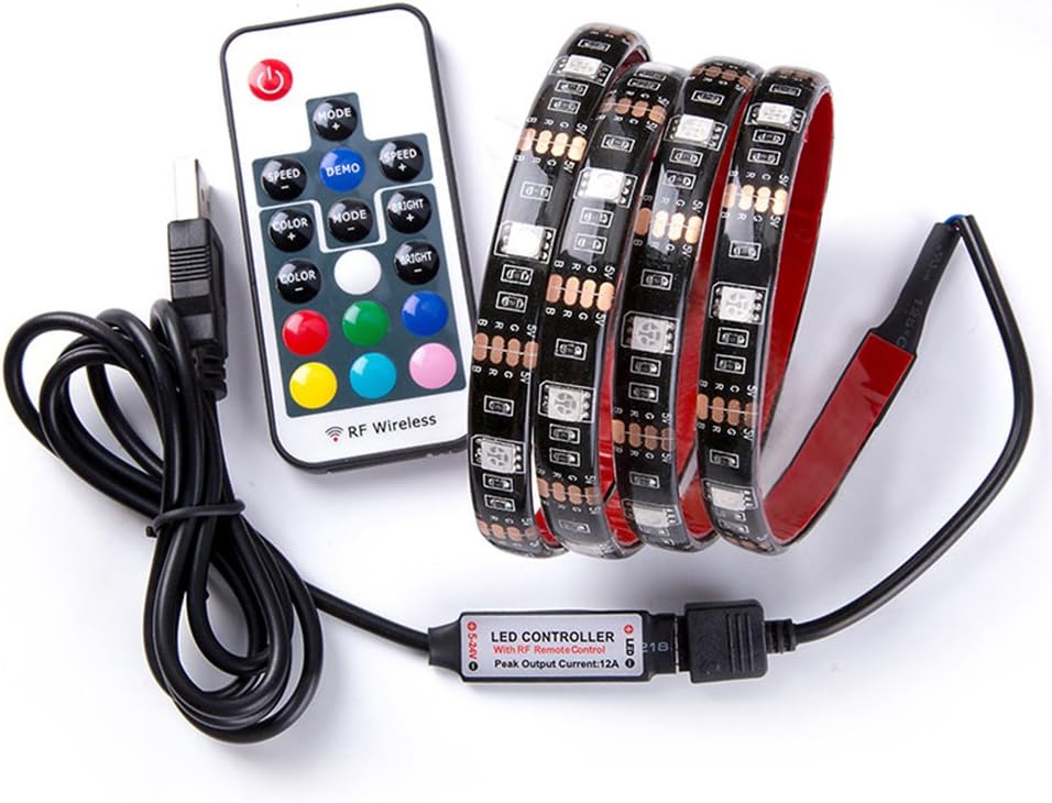 Renohef LED TV Backlight,2m/78inchs 30leds/m 5V Multicolor RGB Led Strip Lighting Kit for 40-60 inch HDTV,with 17-Key RF Remote Control,Home Lighting(Reduce Eye Fatigue and Increase Image Clarity)