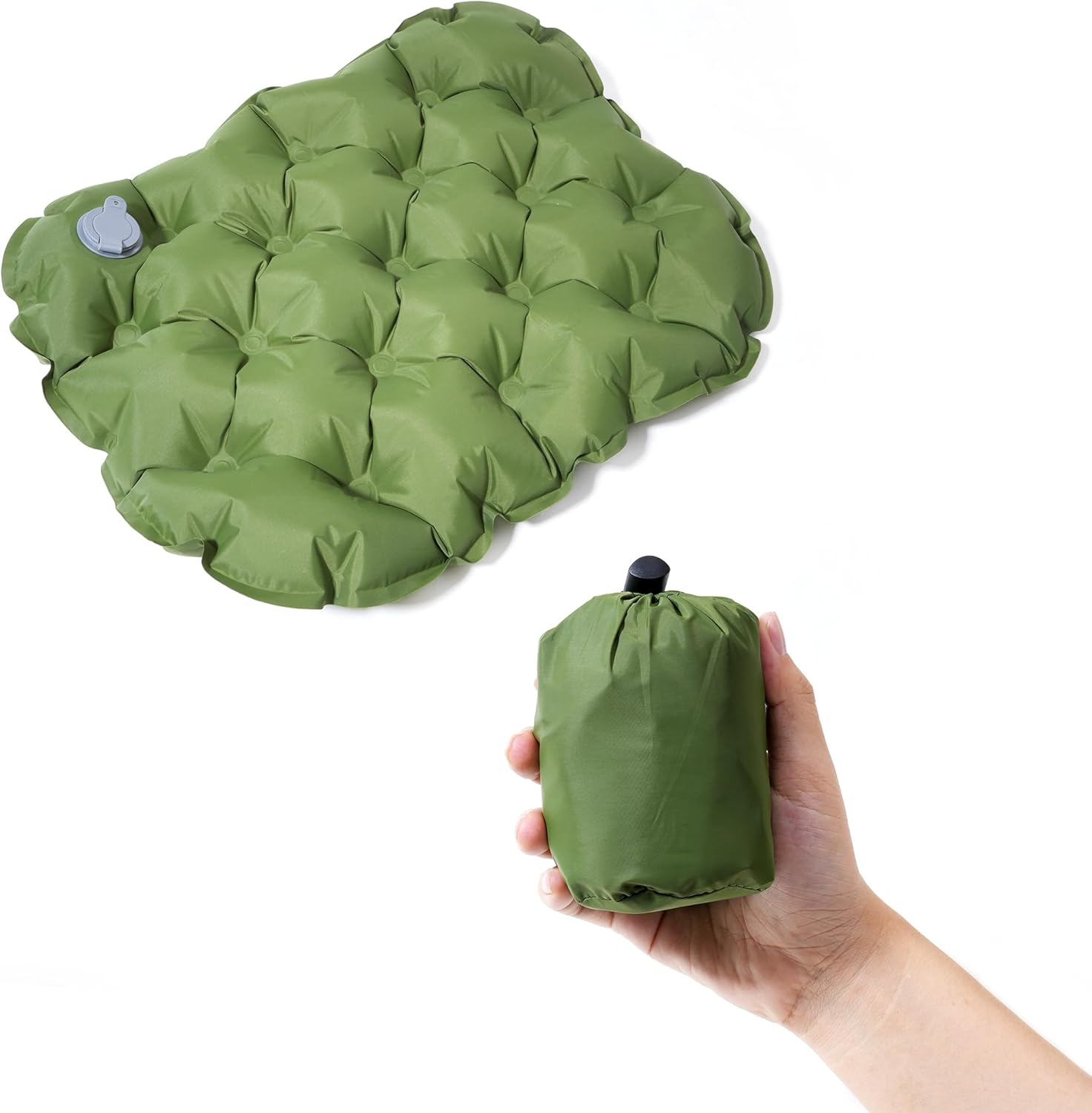 Inflatable Seat Cushion for Airplane Travel Waterproof Air Pad with Repair Kit and Storage Bag, Portable Office Car Stadium Hiking Seat Pad (15.75"x11.82")