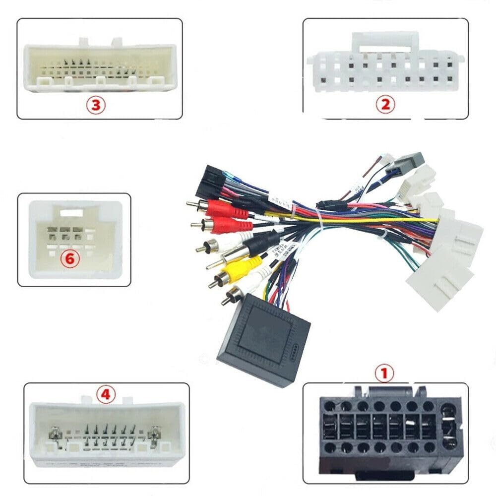 16Pin Wiring Harness Adapter Canbus Decoder Compatible for Ford F150 Raptor 2009-2014 Android Radio Power Harness