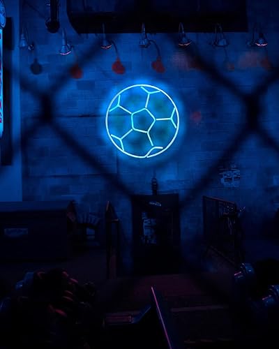 Miniatura 6 de Letrero de neón de fútbol regulable de 12 x 12 pulgadas, decoración de pared de fútbol, decoraciones olímpicas, letrero de barra deportiva, letreros