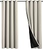 100% Blackout Curtains 84 inch Length for Bedroom, Thick Noise Reduction Thermal Insulated Grommet Window Drapes Room Darkening Curtains for Living Room, 2 Panels (52x84 inches,White)