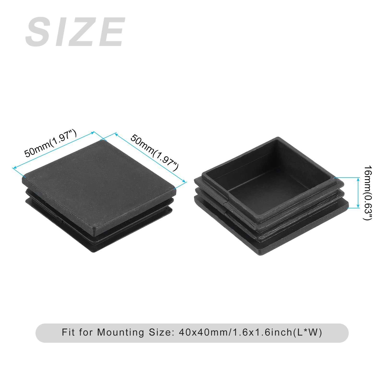 METALLIXITY Square Tube End Cap(50 x 50mm) 100Pcs - Image 2