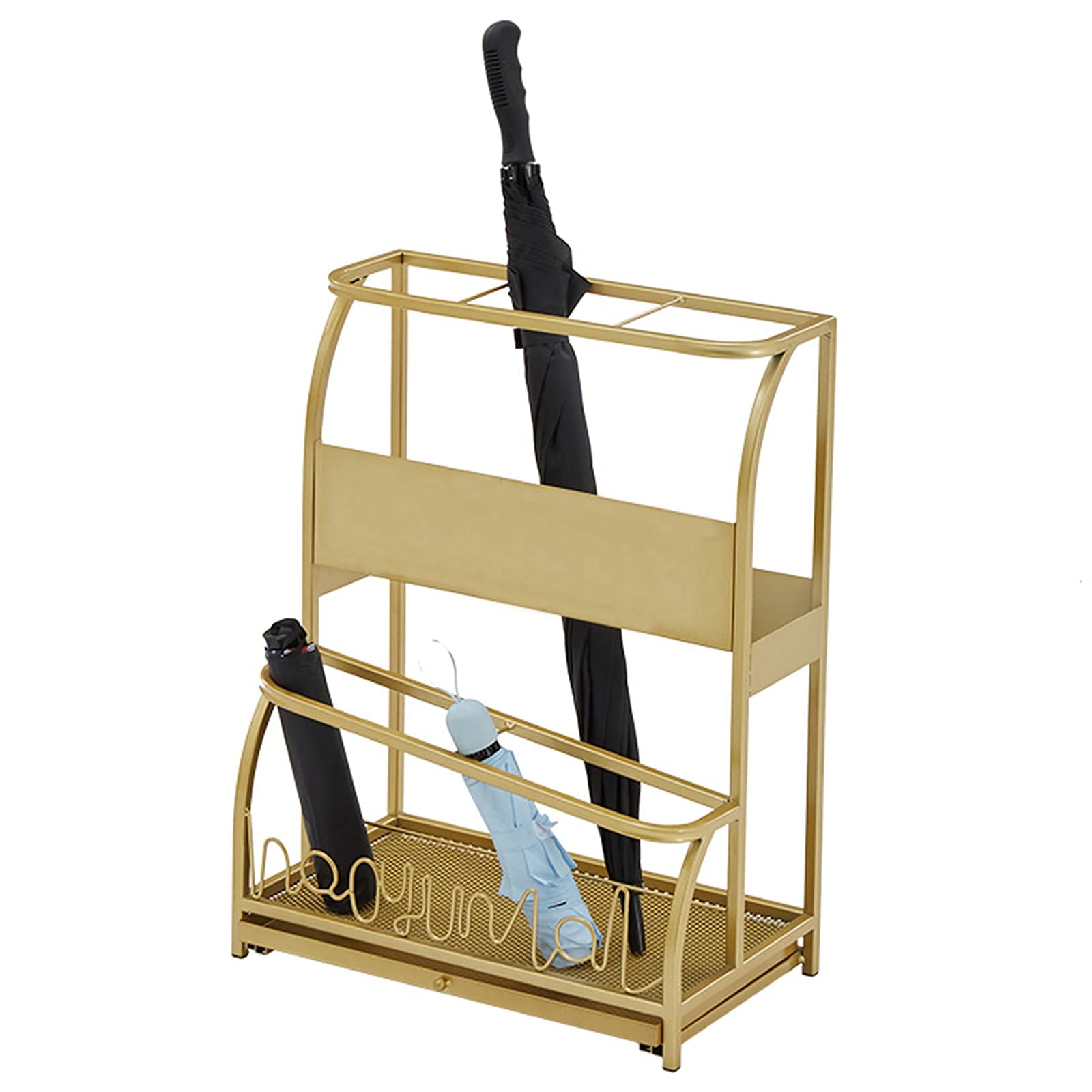 Porte-parapluie grand modèle avec bac amovible en métal étanche