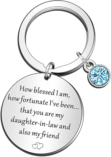QMVMV Daughter in Law Keyring Gifts Wedding Gift Keychain for Bride Bridal Shower Gift Daughter-in-Law Gift from Mother in Law/Father in Law Appreciation Birthday Present