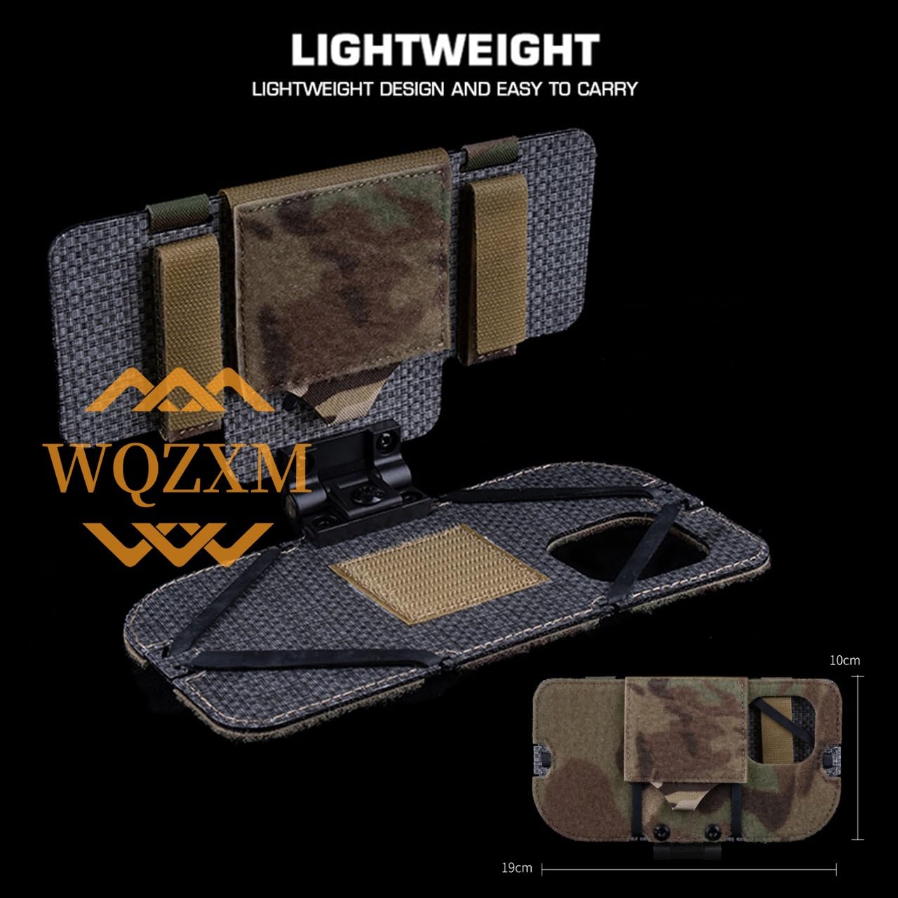 Militare Molle Pieghevole Bordo di Navigazione, Outdoor Tactical Cell Phone Holder Tactical Chest Bag Map Case Admin Panel Airsoft Gear(Tan)