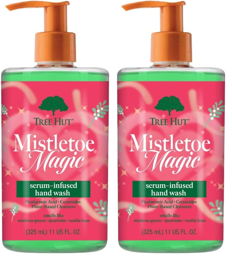 Image of Tree Hut Mistletoe Magic Serum Infused Hand Wash, Nourish & Hydrate Hands, Strengthening Skin Care, Long-Lasting Scent, Cleanse & Lock in Moisture, Cermamide, Holiday Gift & Stocking Stuffer, 11 fl oz