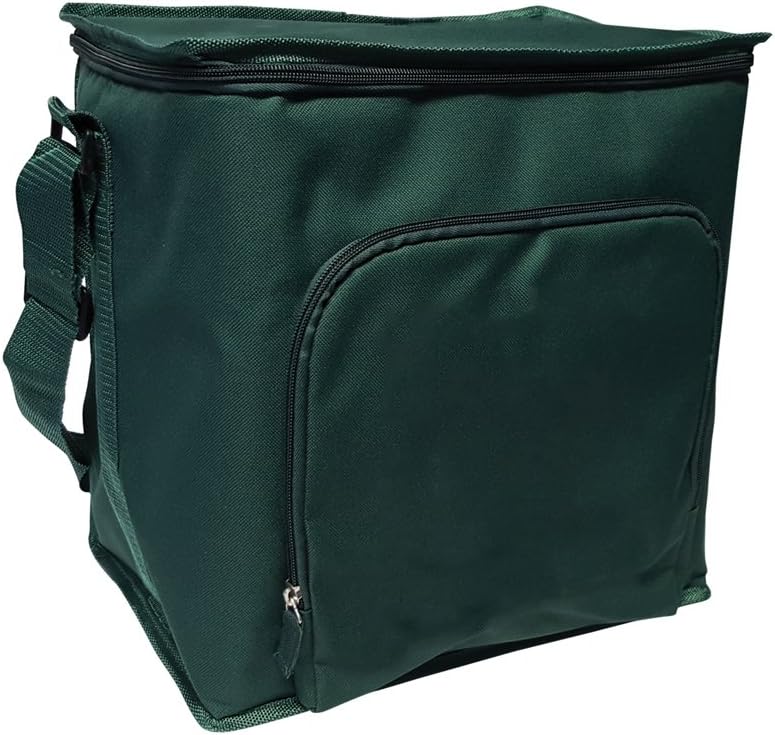 Reusable Thermal Cube Grocery Tote Bag, 12" H x 12" W x 8.5" D, Forest Green