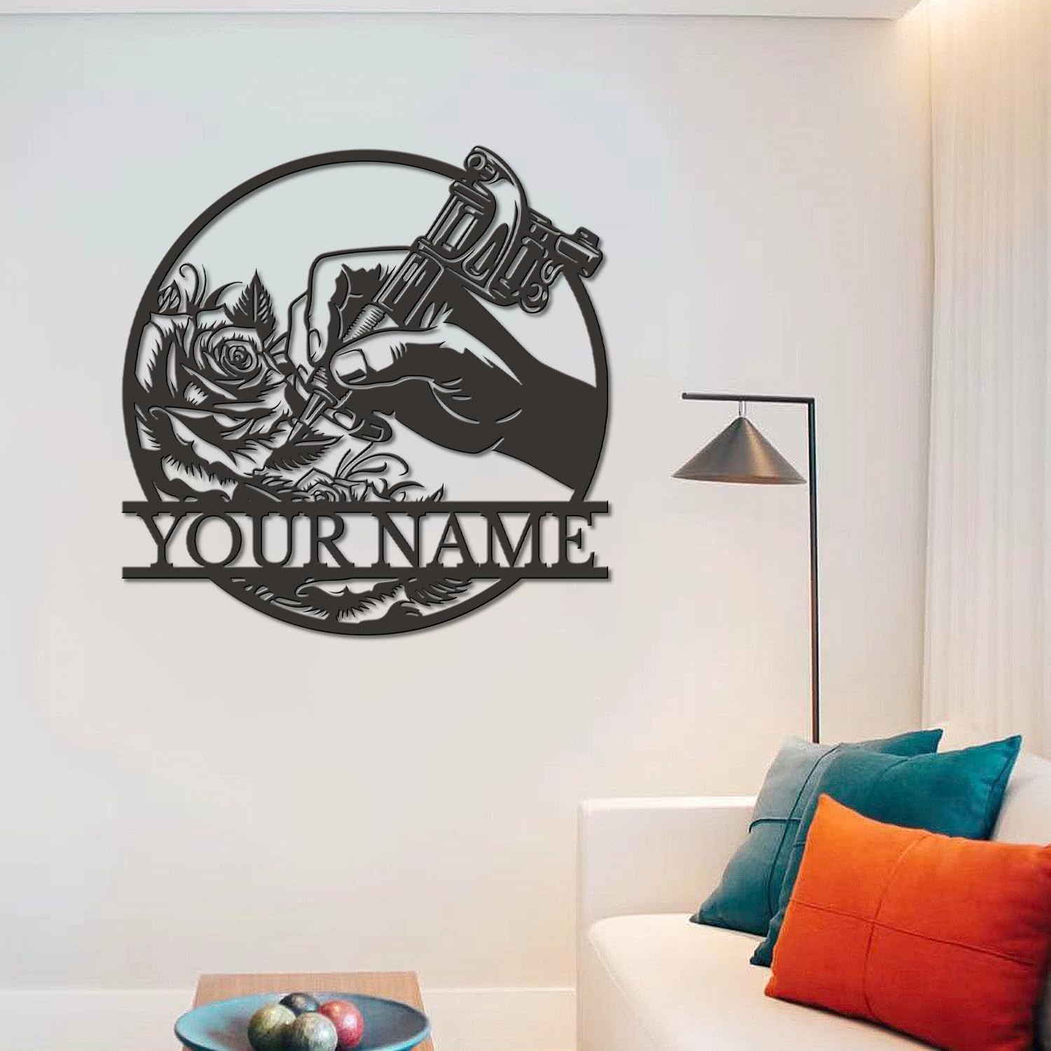 Personalized Tattoo Machine Metal Sign, Custom Tattoo Shop Wall Art, Tattoo Artist Gift, Studio Name Sign, Vintage Ink Decor, Tattoo Parlor Grand Opening Gift (Style-6) - Image 4