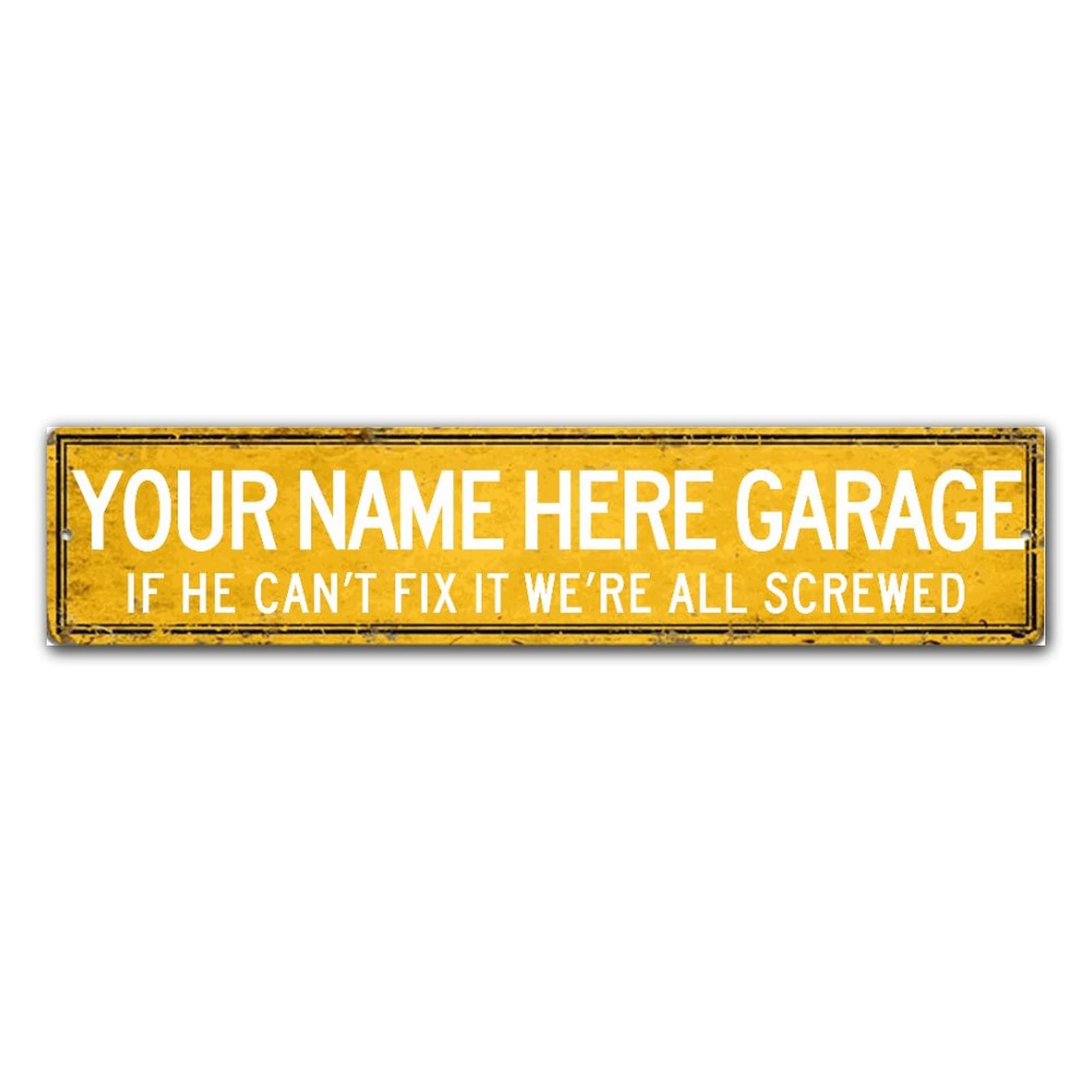 Panneau en bois personnalisé Garage déco murale rustique 15x61 cm