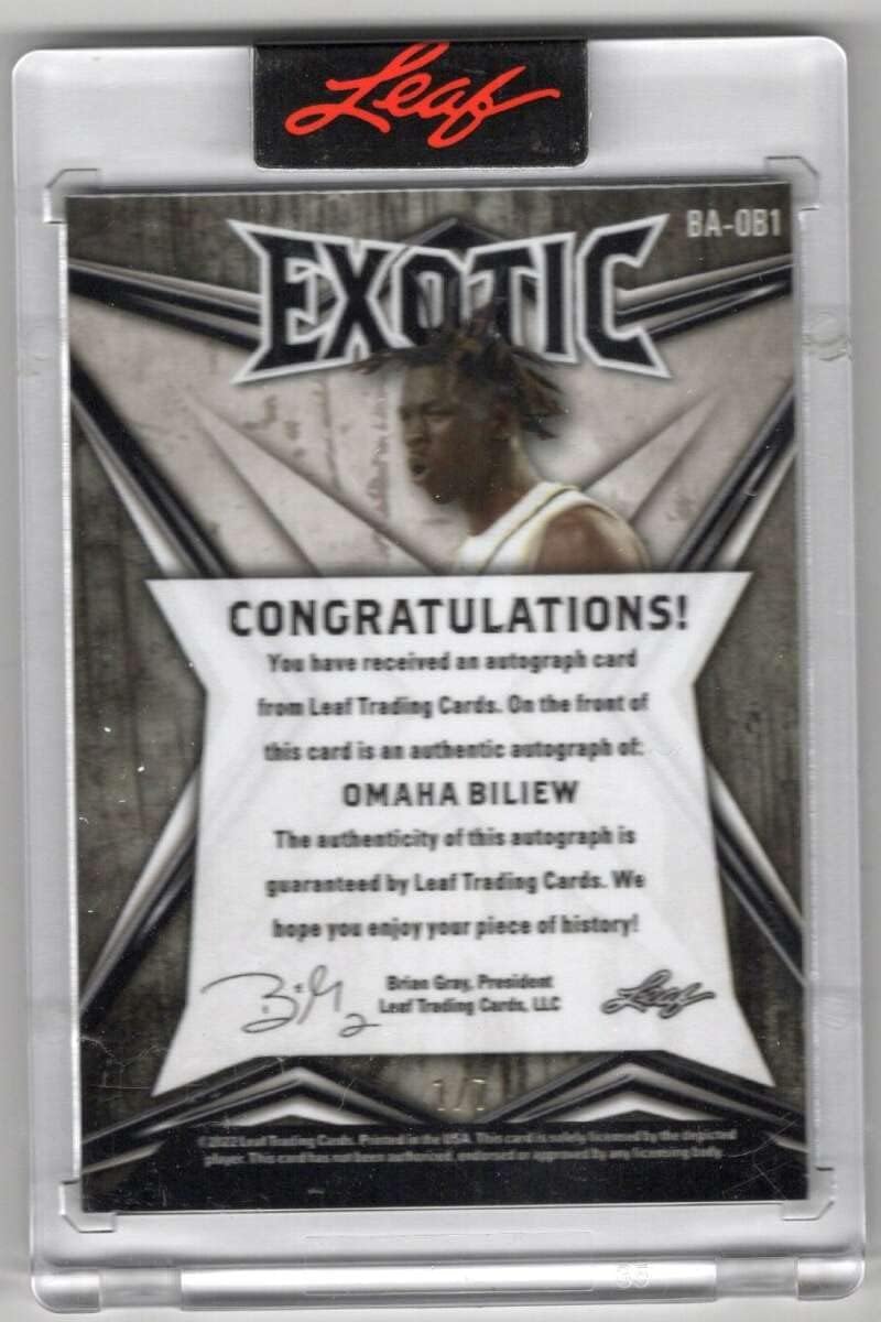OMAHA BILIEW RC AUTO 2022-23 Leaf Exotic Snakeskin /7 Autographs Mosaic ROOKIE Iowa State MT-MT+ NBA Basketball ARC