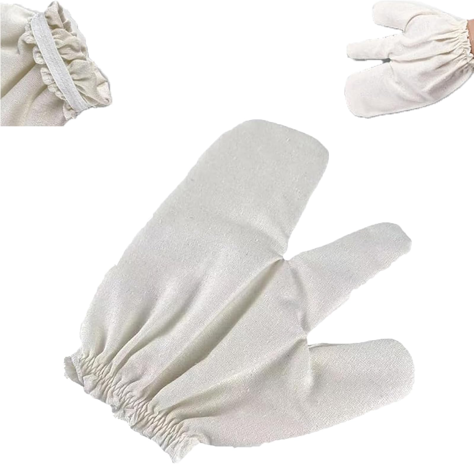 Garshana Gloves Raw Silk Massage Gloves Ayurvedic Massage, Raw Silk Gloves Garshana with Elastic Wrist Bands (1pcs)