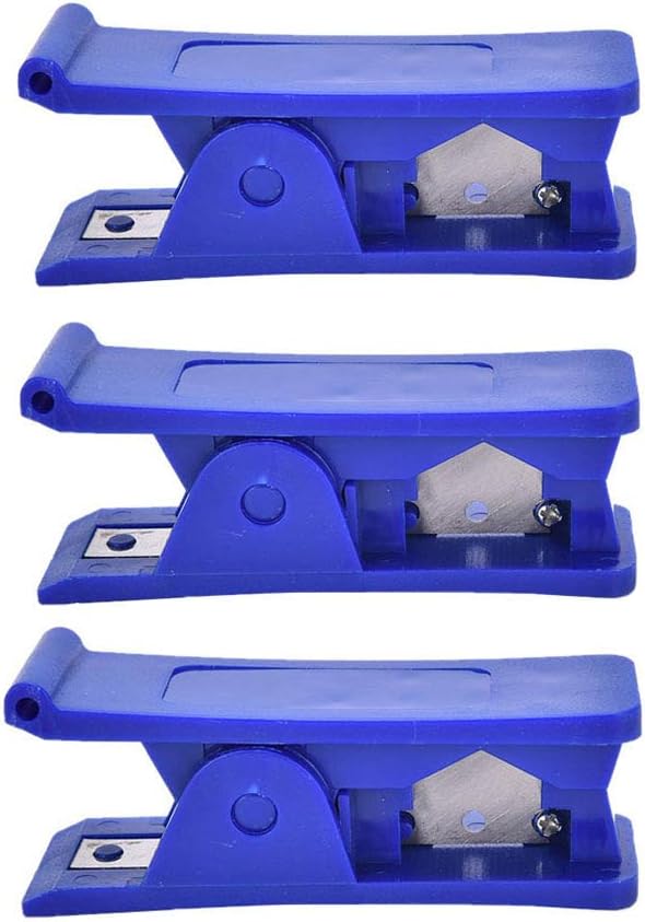 3pcs Pipe Cutters, Plastic Economical Tube Cutter Soft Rubber Silicone PVC PU Nylon Plastic Pipe Tube Hose Cutter Cutting Tool 7.8 * 2.4 * 3.5cm(Blue)