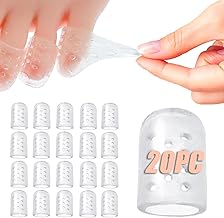 20pcs Toe Protector Silicone Gel Anti-Friction Breathable Toe Covers, Soft Clear Toe Protectors Caps for Men Women, Toe Sleeves for Corns, Callus Blisters Ingrown Toenails and Pain Relief