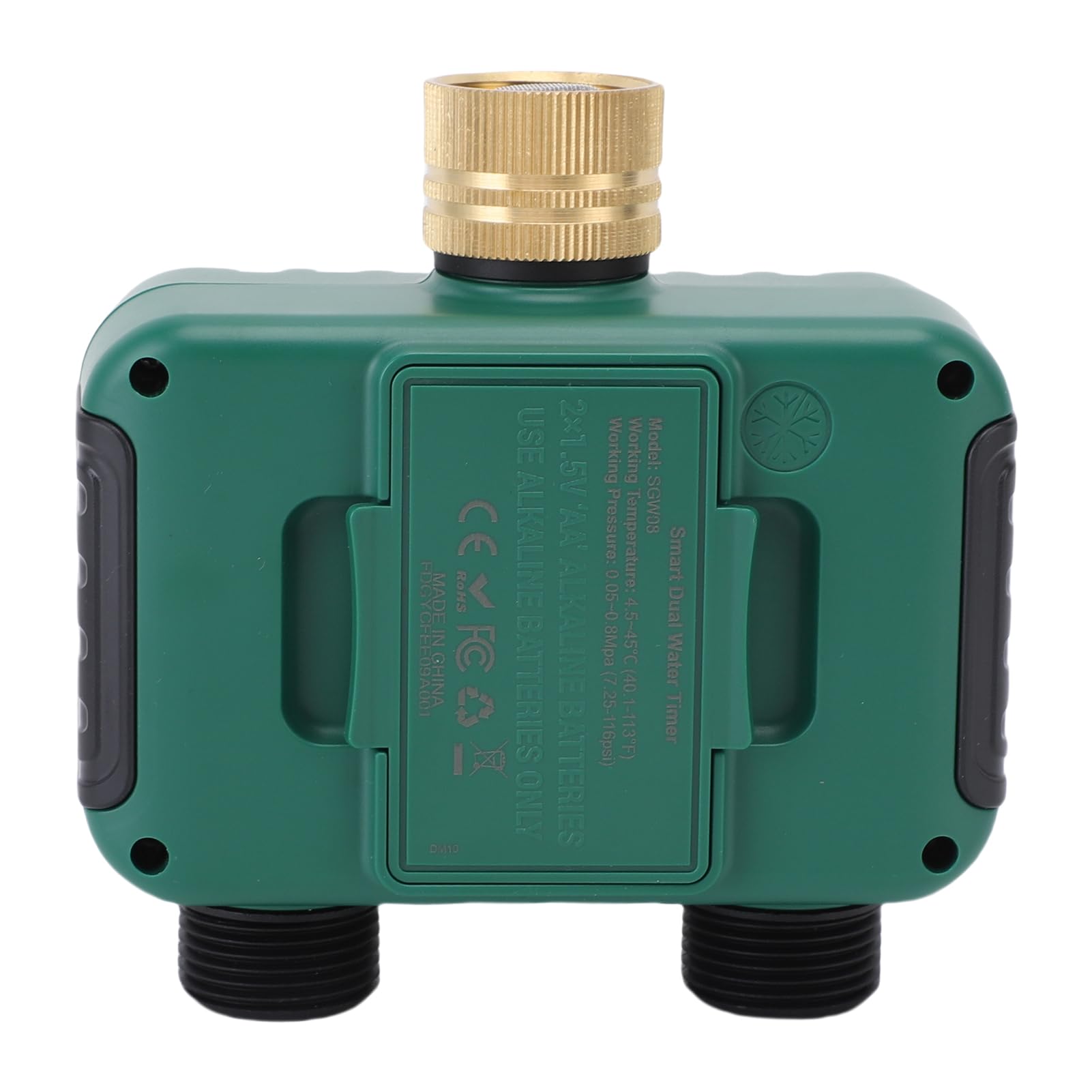 WALFRONT Controlador de Riego Digital a Prueba de Agua Temporizador de Manguera de Jardín, Material de Latón, Riego Temporizado con Salidas de Doble Zona para Césped y Jardín