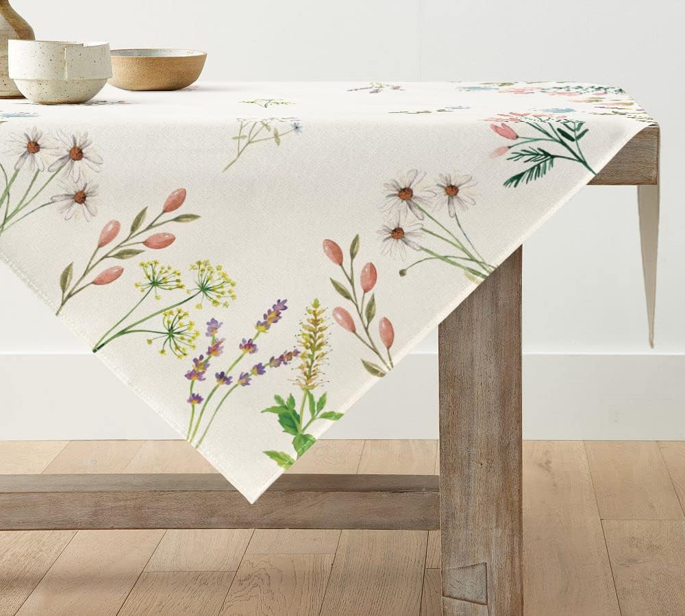 Herbst Tischdecke 140x110cm - Kürbisse Ahornblätter Design Für Küche & Party