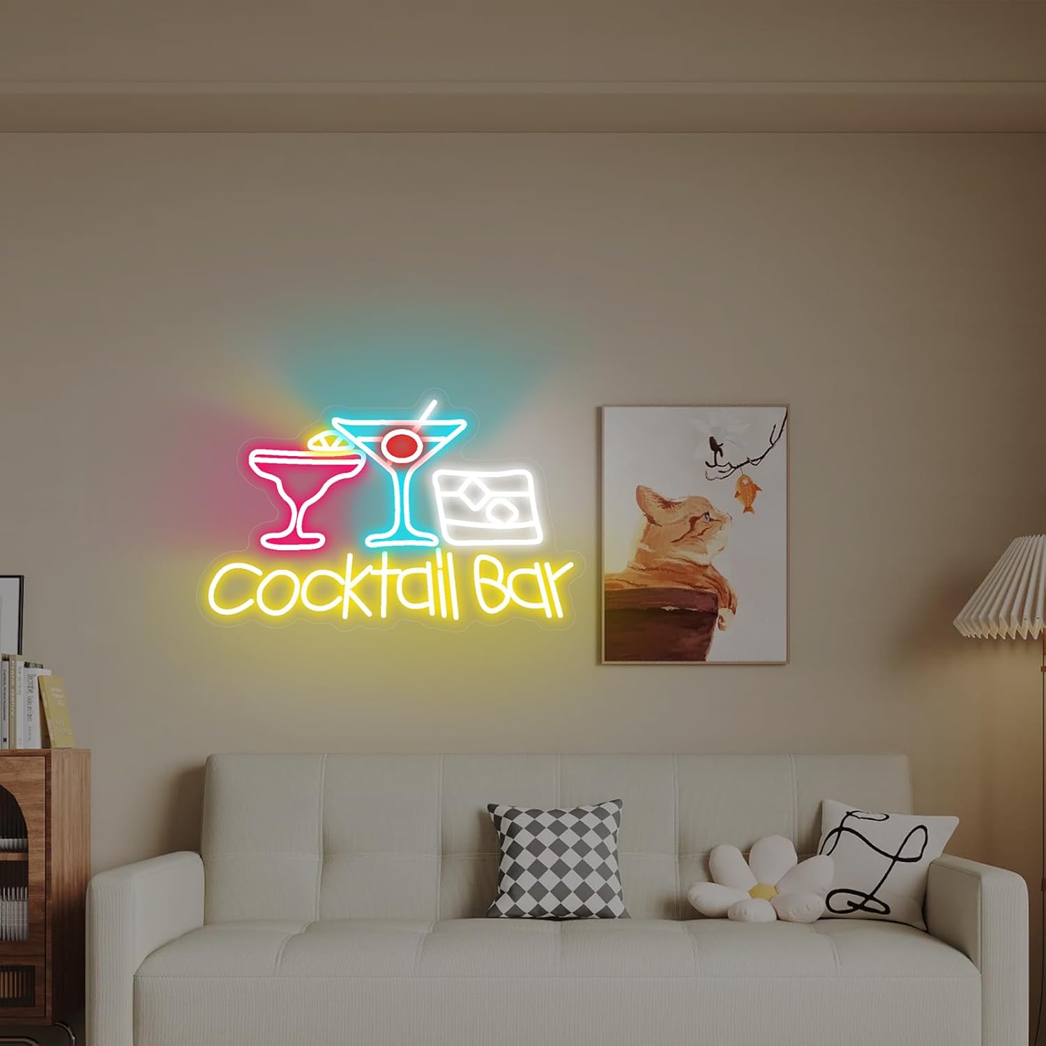 Bar LED Neon Sign - Dimmable USB Wall Art 15 x 12.2 inch - Retro Home Bar Decor for Game Room, Speakeasy, Vintage Party Lighting