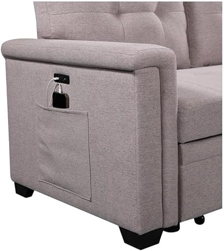 Miniatura 6 de Lilola Home - Sofá seccional reversible con tumbona de almacenamiento y bolsillo gris oscuro Gris oscuro, Gris Claro