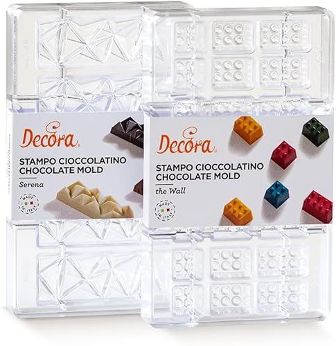 Miniatura 2 de Decora Molde para barra de chocolate profesional Serena-5 cavidades, 3.346 x 1.220 x 0.591 in, policarbonato