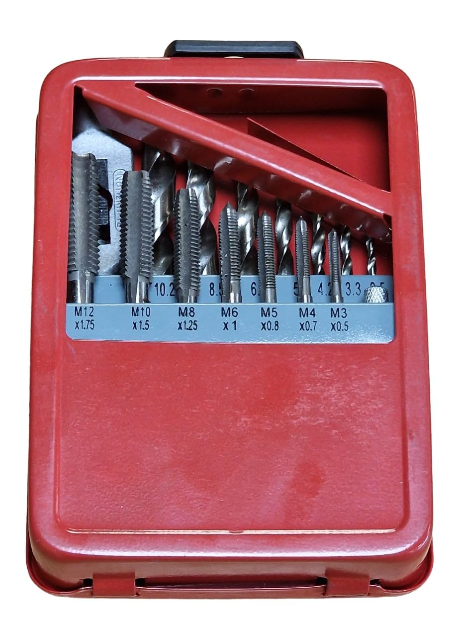 PTI 15pcs Threading Taps Set Metric M3-M12 Alloy Steel Hand Thread Repair Tools with Tap Wrench - Image 4