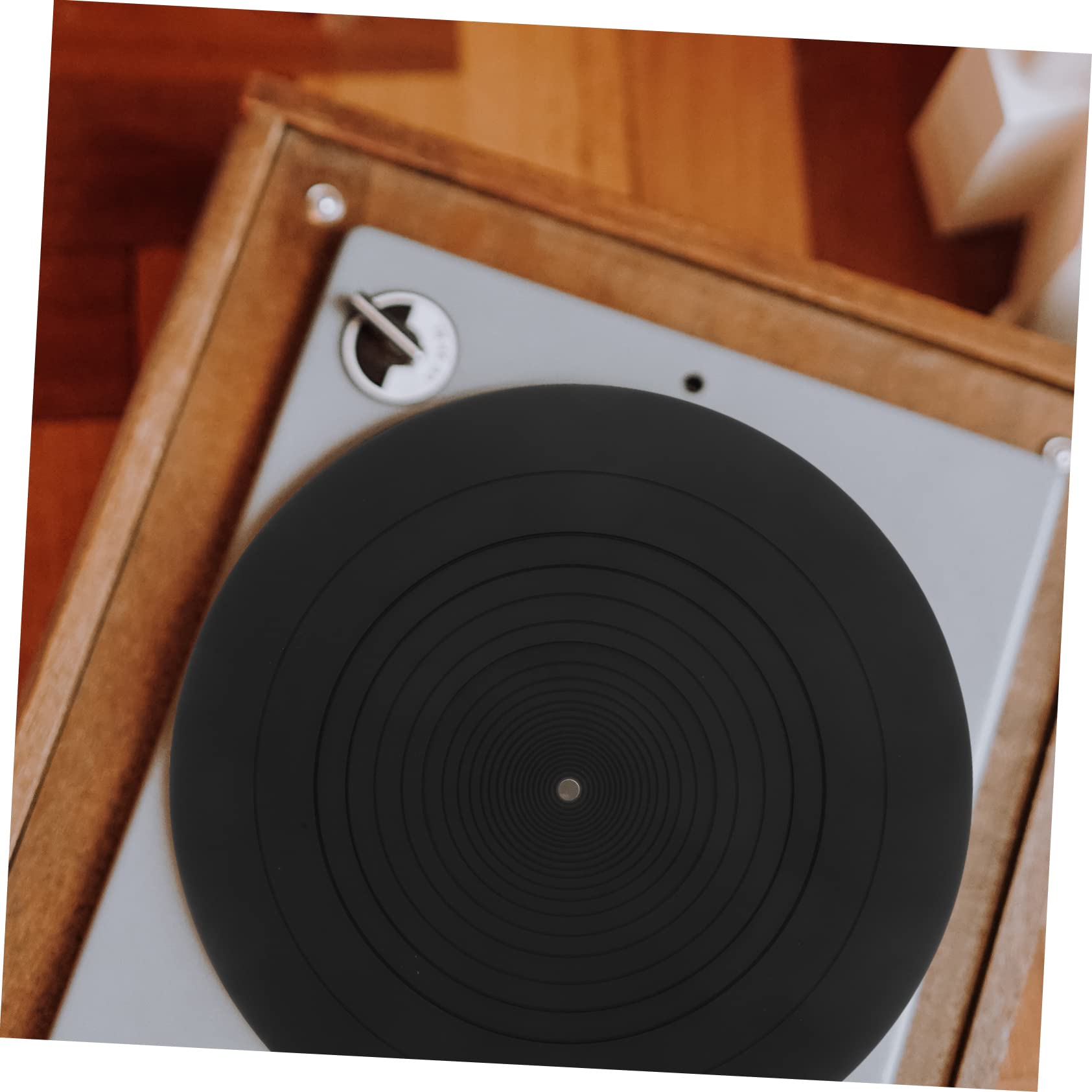 FUNOMOCYA Turntable Platter Mats Vinyl Record Player Pad Silicone Material Record Player Accessories Black