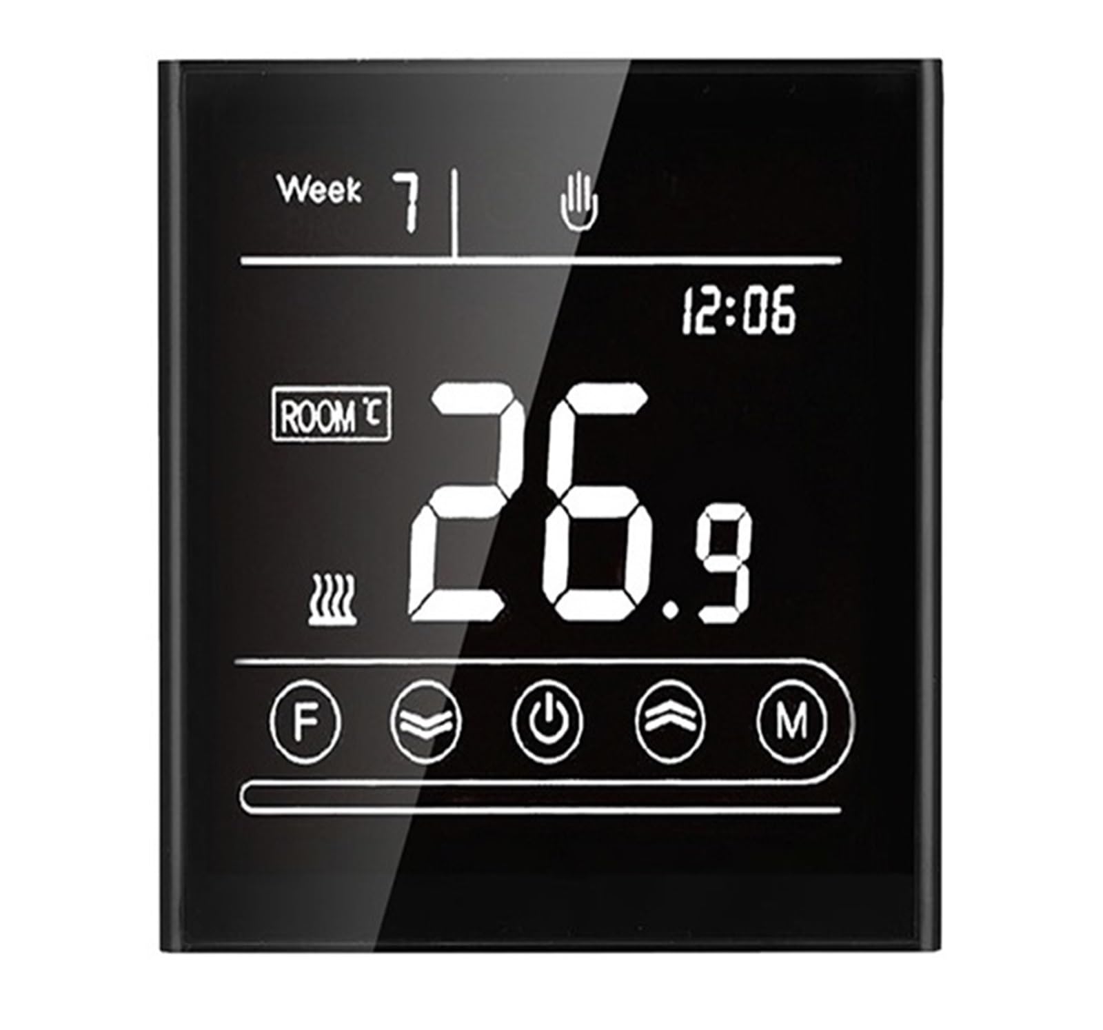 Temperature Controller, 95~240V Smart Intelligent Thermostat, Room Electric Water Gas Boiler Floor Heating Temperature Controller(16A Electric H WIFI)