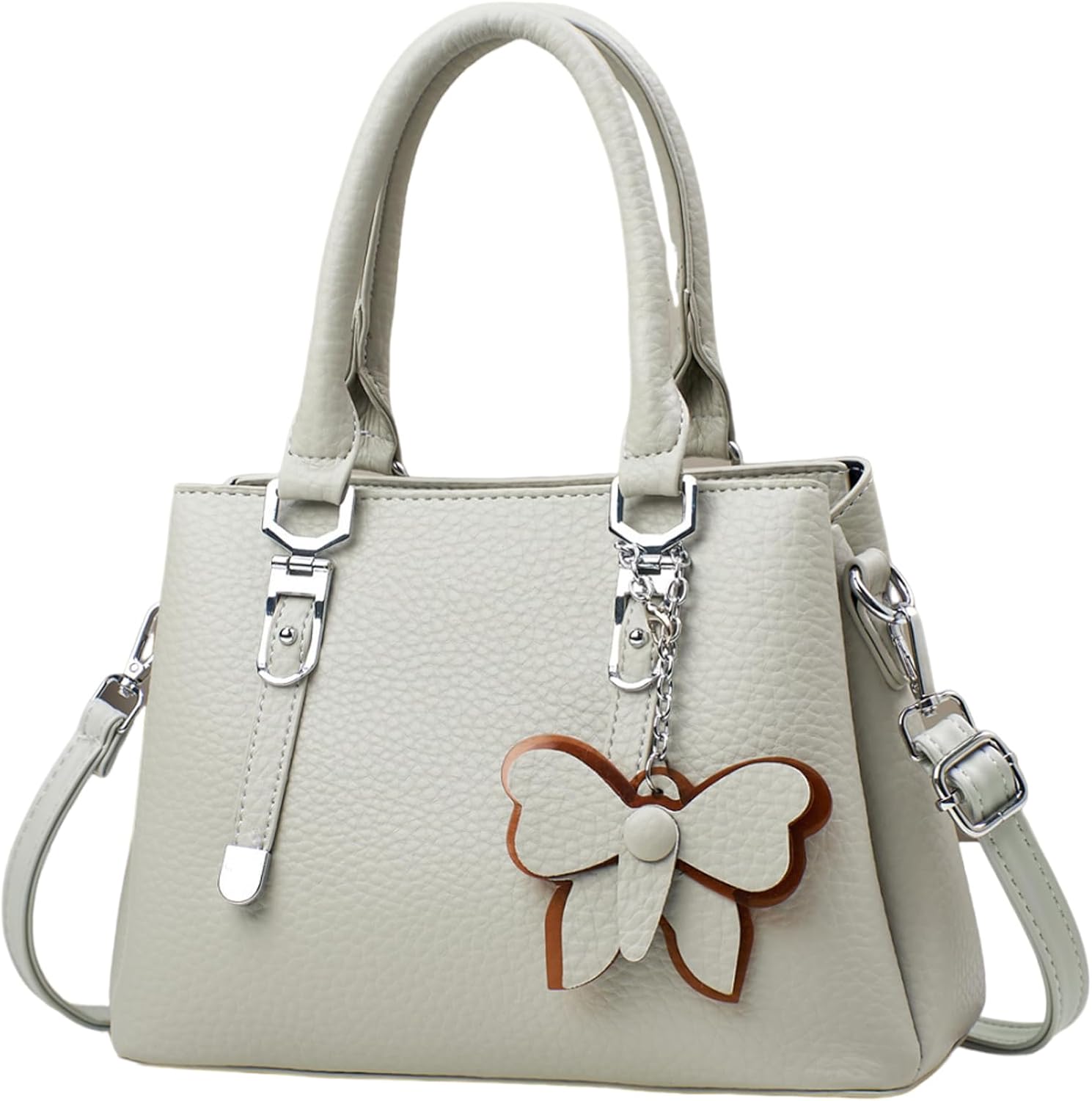 Barsine Purses and Handbags for Women Stylish Top Handle Satchel Shoulder Bags Compartments Purse with Butterfly Pendant