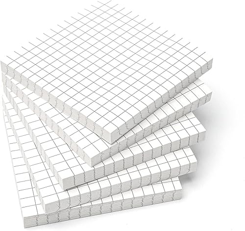 Miniatura 2 de Notas adhesivas autoadhesivas de 3 x 3 pulgadas, para oficina, escuela, hogar, 5 blocs por paquete, 80 hojasbloc, total de 400 hojas (cuadrícula