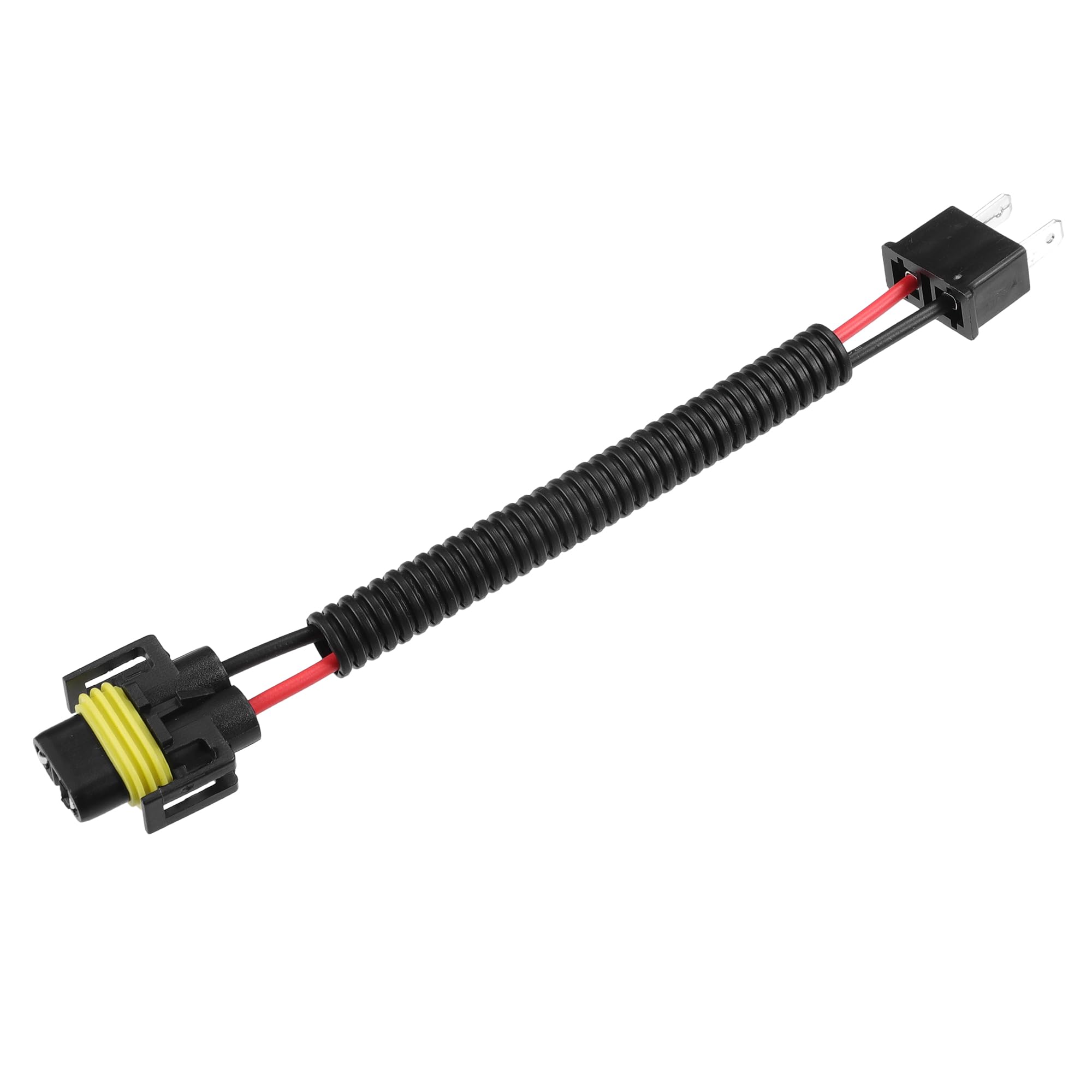 Motoforti Universal Car Headlights Light Bulb Modification Wiring, Exchange Connector Male Female Socket Adapter, H8/H9/H11 to H7, Durable, Plastic, Black