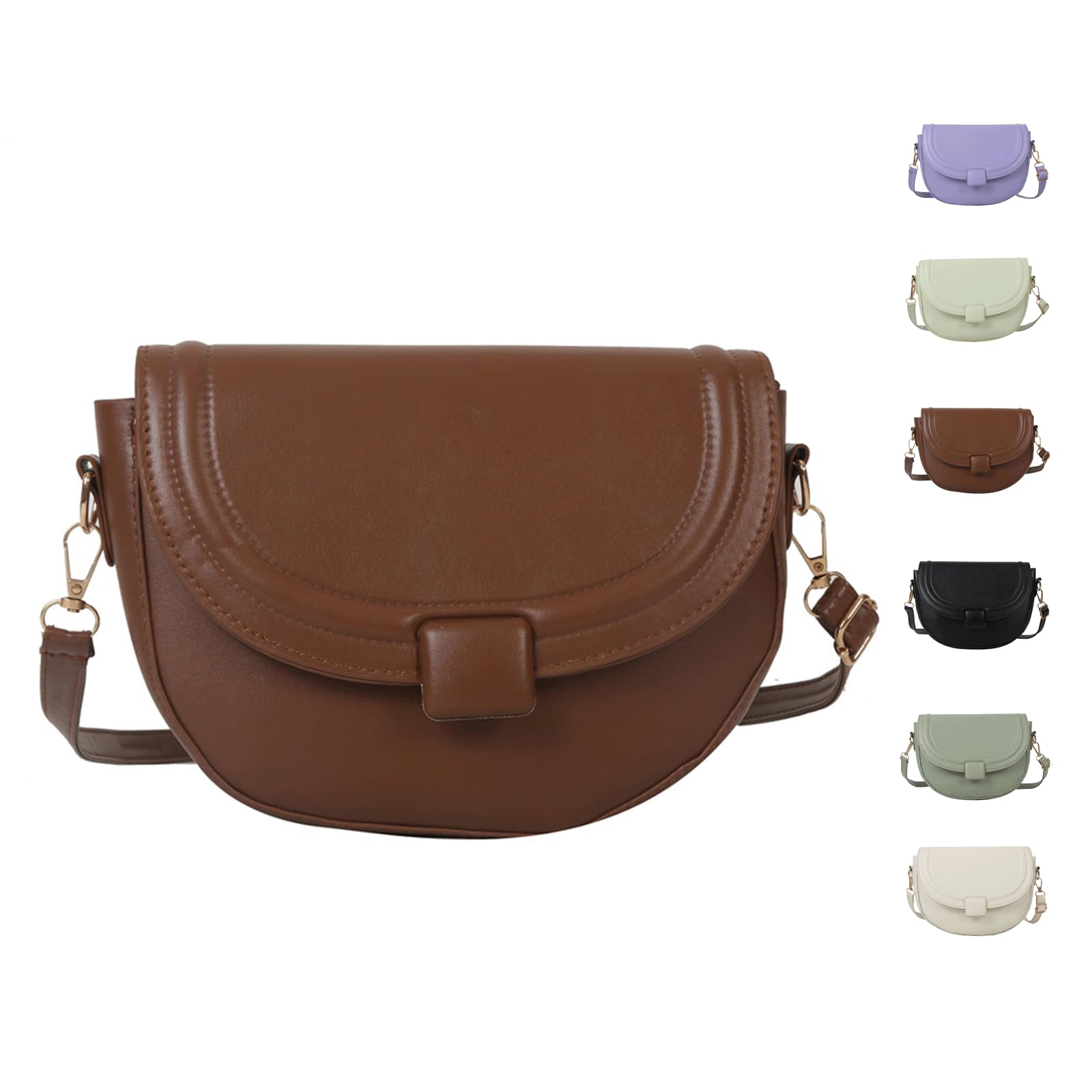 Saddle Crossbody Bags for Women Trendy Crescent Bag Flap Cute Mini Travel Shoulder Handbag with Strap