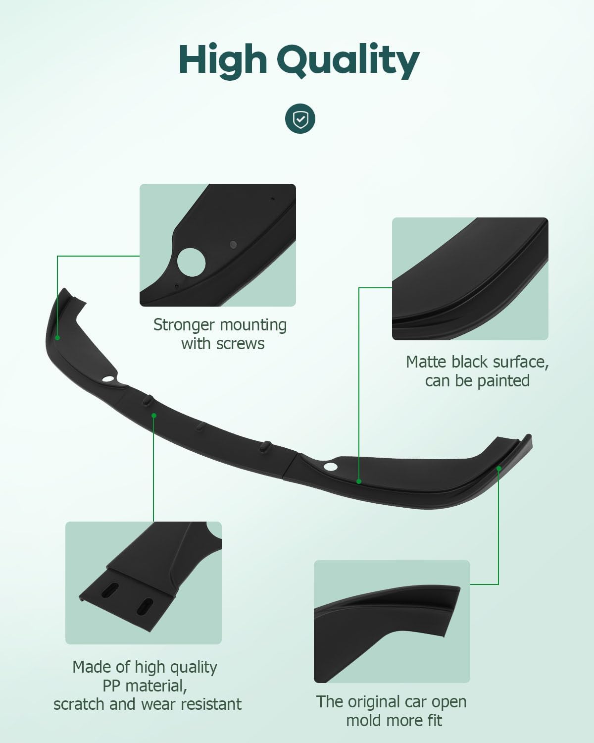 SCITOO Matte Black H-Style Front Lip for BMW E46 M3 2001-2006 5