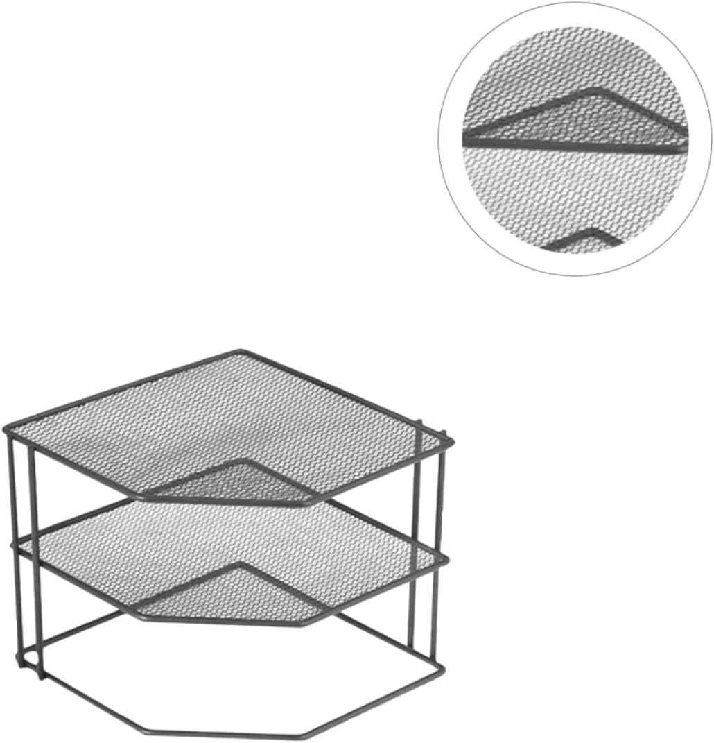 Happyyami Kitchen Condiment Rack Multi-functional Iron Craft Desktop Corner Shelf for Seasoning Storage Space-saving Organizer for Home and Kitchen