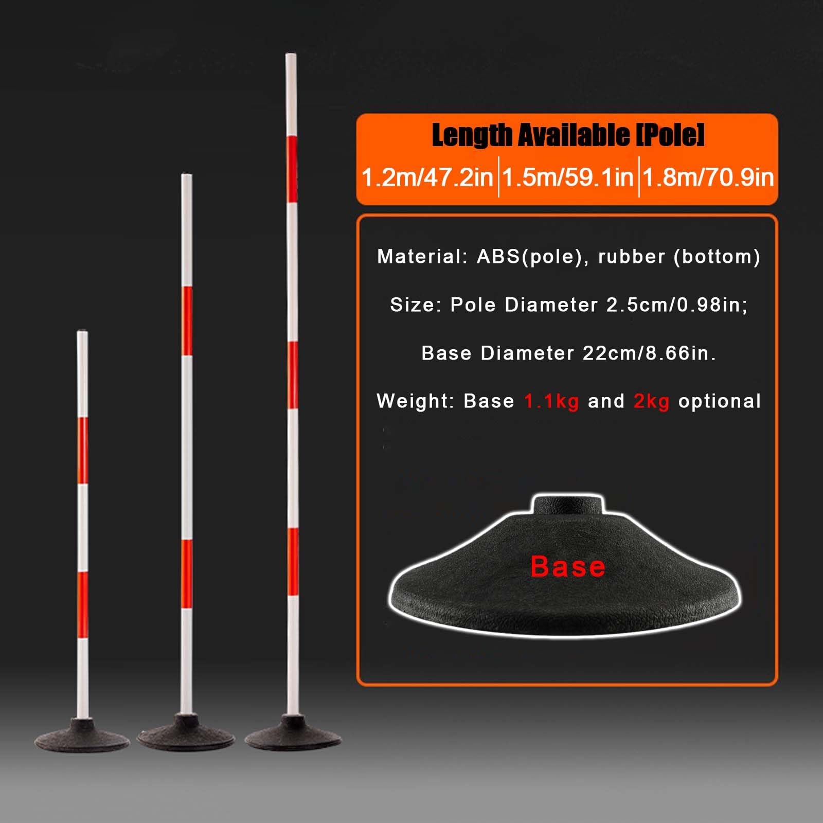 Vallas entrenamiento, Picas de Slalom Agility Material ABS Bastones de Entrenamiento Ágiles, Bastones de entrenamiento de fútbol con base de goma opcional, Bastones de Entrenamiento for Atletismo Lacr