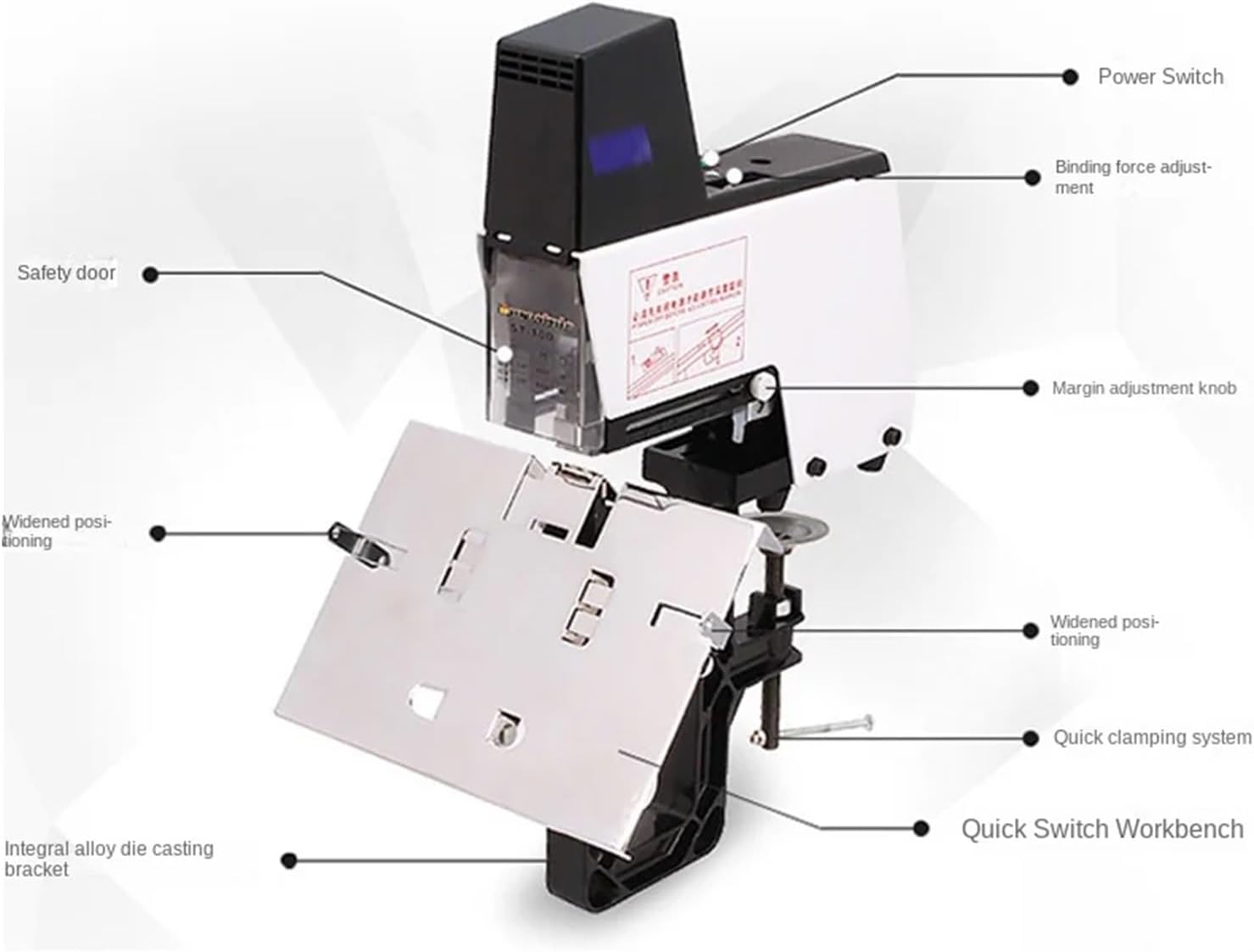 Electric Stapler Flat Stitch/Saddle Stitch Two Modes Convertible Saddle Binding Machine Versatile Applications