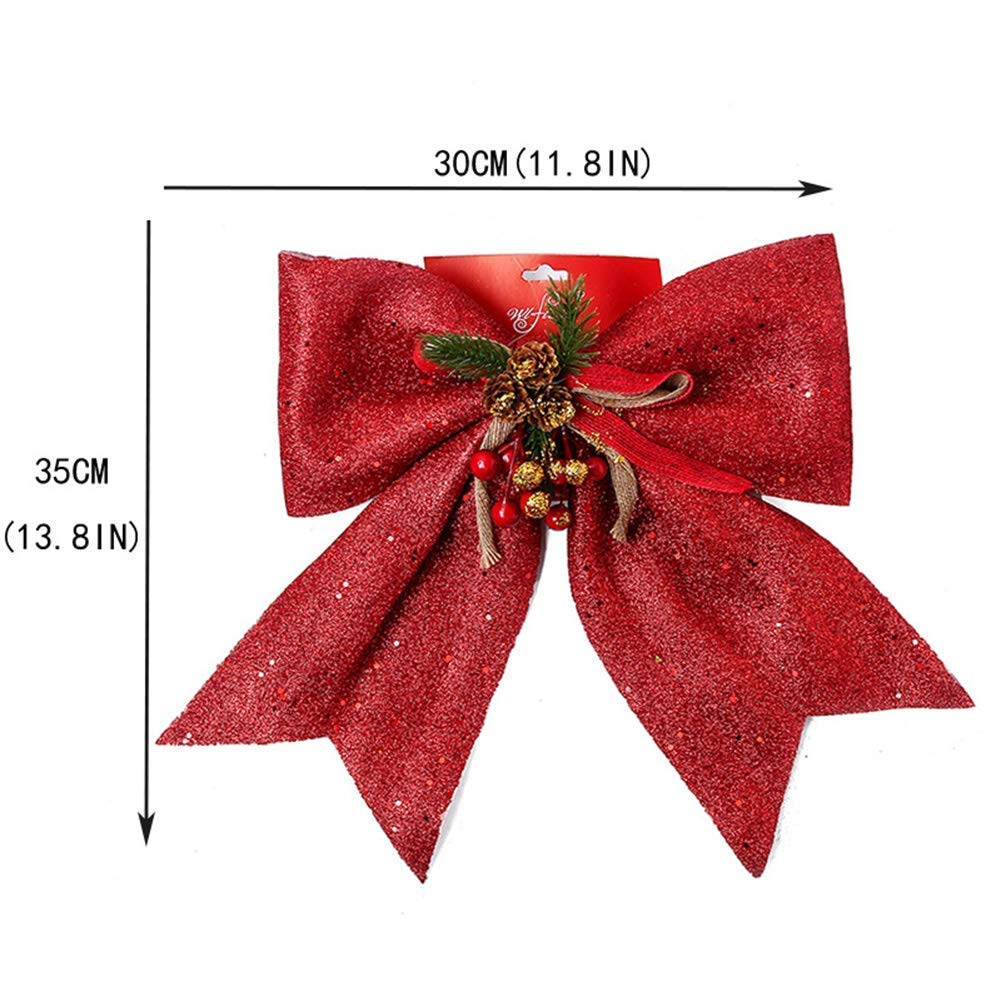 4 Piezas Grandes Arcos navideños Rojos Arcos Decorativos navideños con Gran Lazo navideño para Regalos Guirnalda Guirnalda árbol de Navidad Decoraciones navideñas