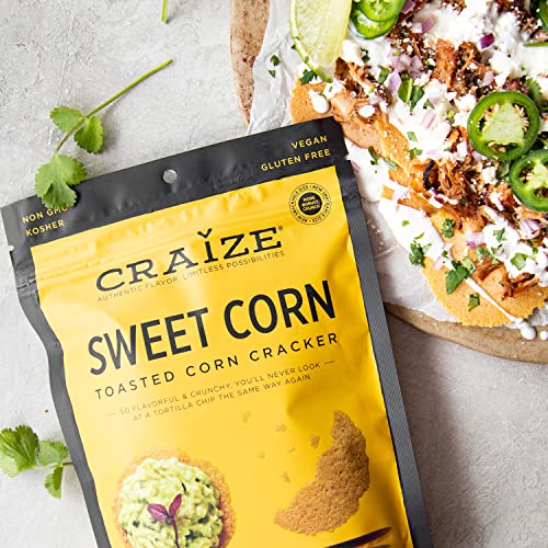 Craize Miami Mix | Sweet Corn, Coconut, Guava Crisps | Gluten Free, Vegan, Kosher, Toasted Corn Crackers | 3 Pack, 4 Oz Each #TOP4