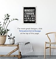Vista 5 de Positive Quotes Motivational Wall Art & Decor - Mindset Is Everything - Encouragement Gifts - Home Office Decor - Growth Mindset Posters for