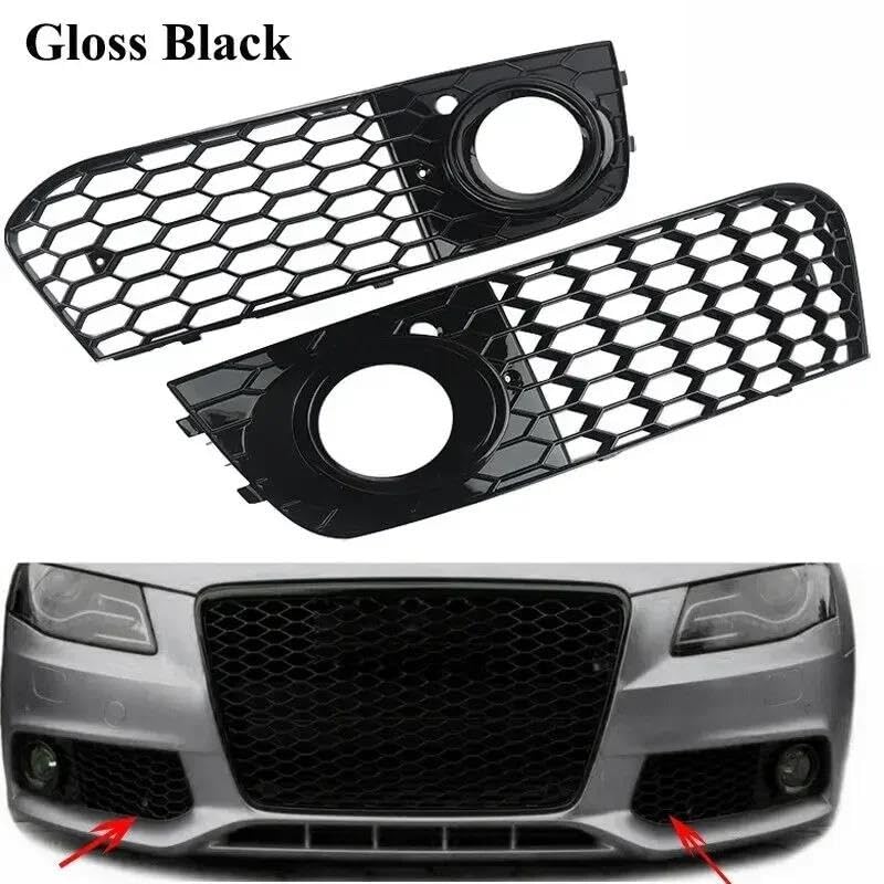 Grille centrale A4 B8 avec grilles de protection noires antibrouillard - 5