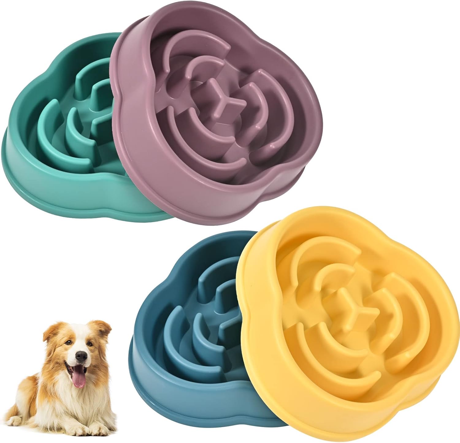 Slow Feeder Dog Bowls for Small Medium Dog, Puzzle Slow