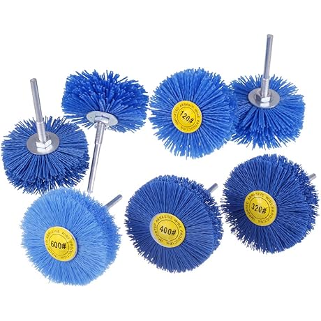 7 Pack Abrasive Nylon Wheel Brush Set for Electric Drill