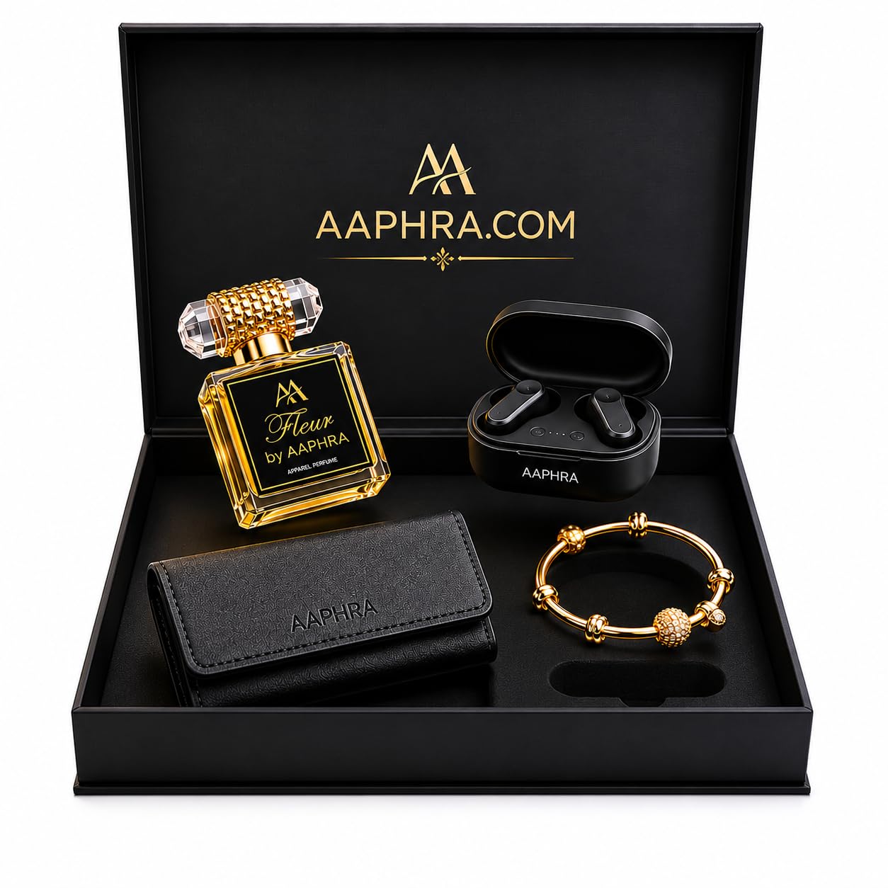 4-in-1 Premium Gift Box for Women | Perfume, TWS Bluetooth Wireless Earbuds, Card Holder & Bracelet | Luxury Gift Set for Birthday, Anniversary, Wedding, Valentine's Day, Women's Day, Rakhi | Gift for Wife, Girlfriend, Sister-image-47