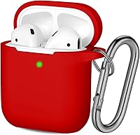 Vista 1 de Hamile Compatible con estuche de AirPods, funda protectora de silicona suave (LED frontal visible) diseñada para AirPods con accesorios de llavero