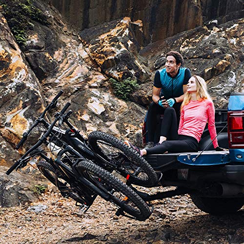 Hyperax Volt 2 -E Bike Hitch Mounted Platform Style 2 Bikes Carrier For Car, Suv, Trucks, Sedan, Tilting E-Bike Rack For 2" Hitch Fits Up To 2 X 70 Lbs Bike With Up To 5" Fat Tires- No Rv Use! #TOP1